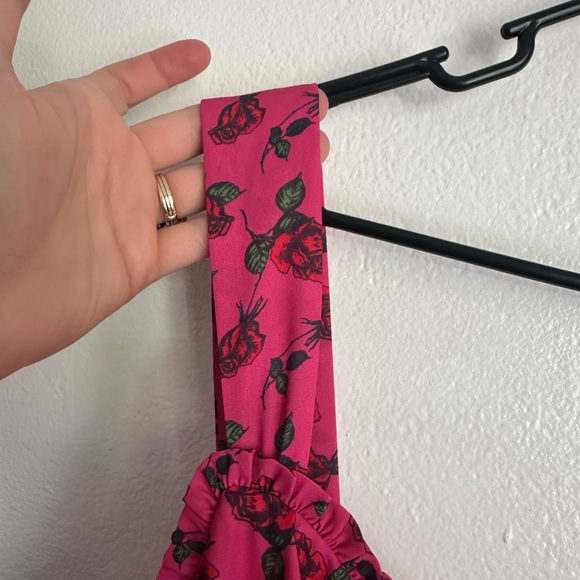 Betsey Johnson Pink Dress with Red Floral Accents - Picture 3 of 8